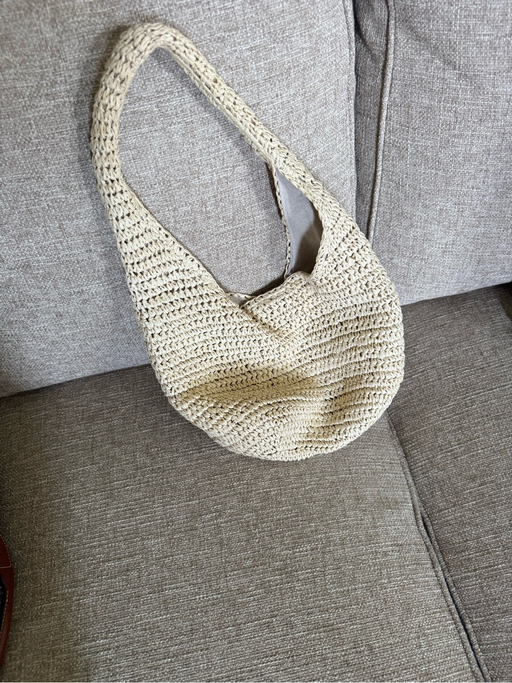 Hat Attack Cream Crochet Shoulder Bag